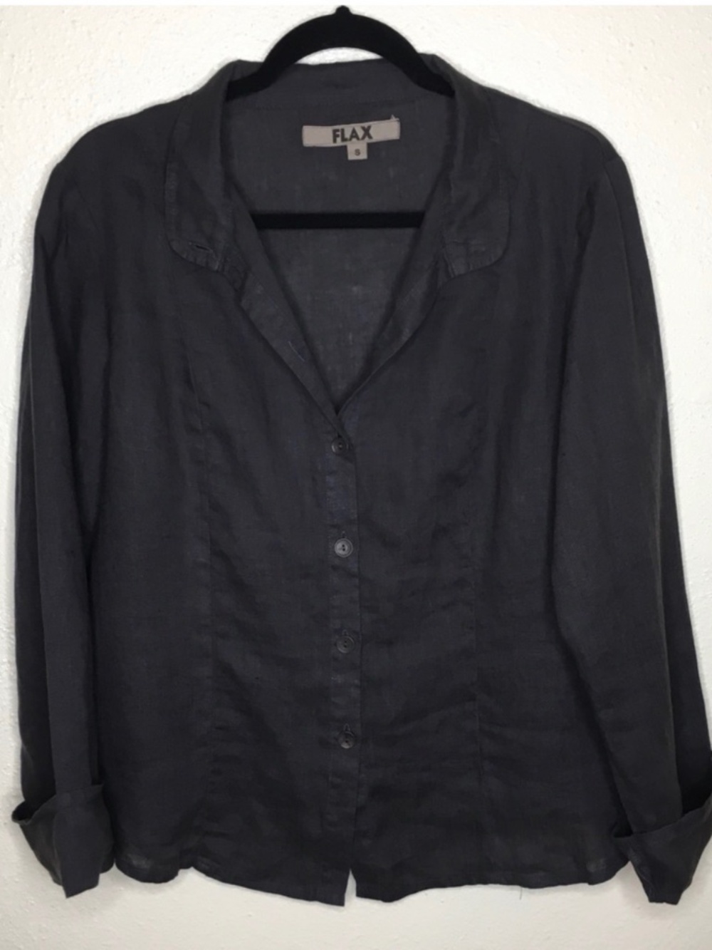 Flax 100% Linen Button Down Shirt S